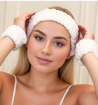 spa set ~ anti drip headband + two wrist bands